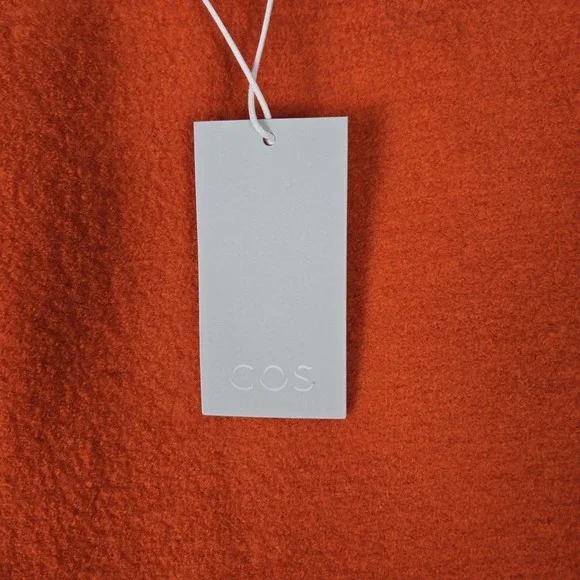 COS Skirt Womens US 8 Mandarin Orange A-Line 1-Pleat 100% Wool‎ Felt Soft NWT - Picture 3 of 9